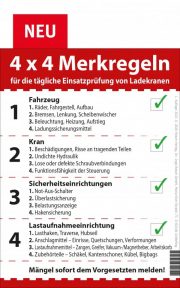 Aufkleber Merkregeln für die tägliche Einsatzprüfung Ladekrane - Resch-Verlag und Bernd Zimmermann / IAG Mainz
