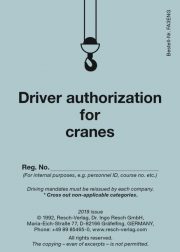 Fahrausweis für Krane - englische Ausgabe - Driver authorization for cranes