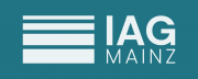 IAG Mainz Logo mit türkisem Hintergrund